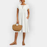 Midi šaty s čistými liniemi