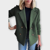 Dvojřadý blejzr s pletenými rukávy