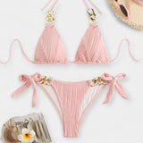 Pruhovaný bikini set s volány