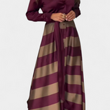 Nessia Dlouhé Pruhované Košilové Šaty s Páskem