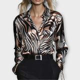 Luxusní saténová blůza s potiskem zebra