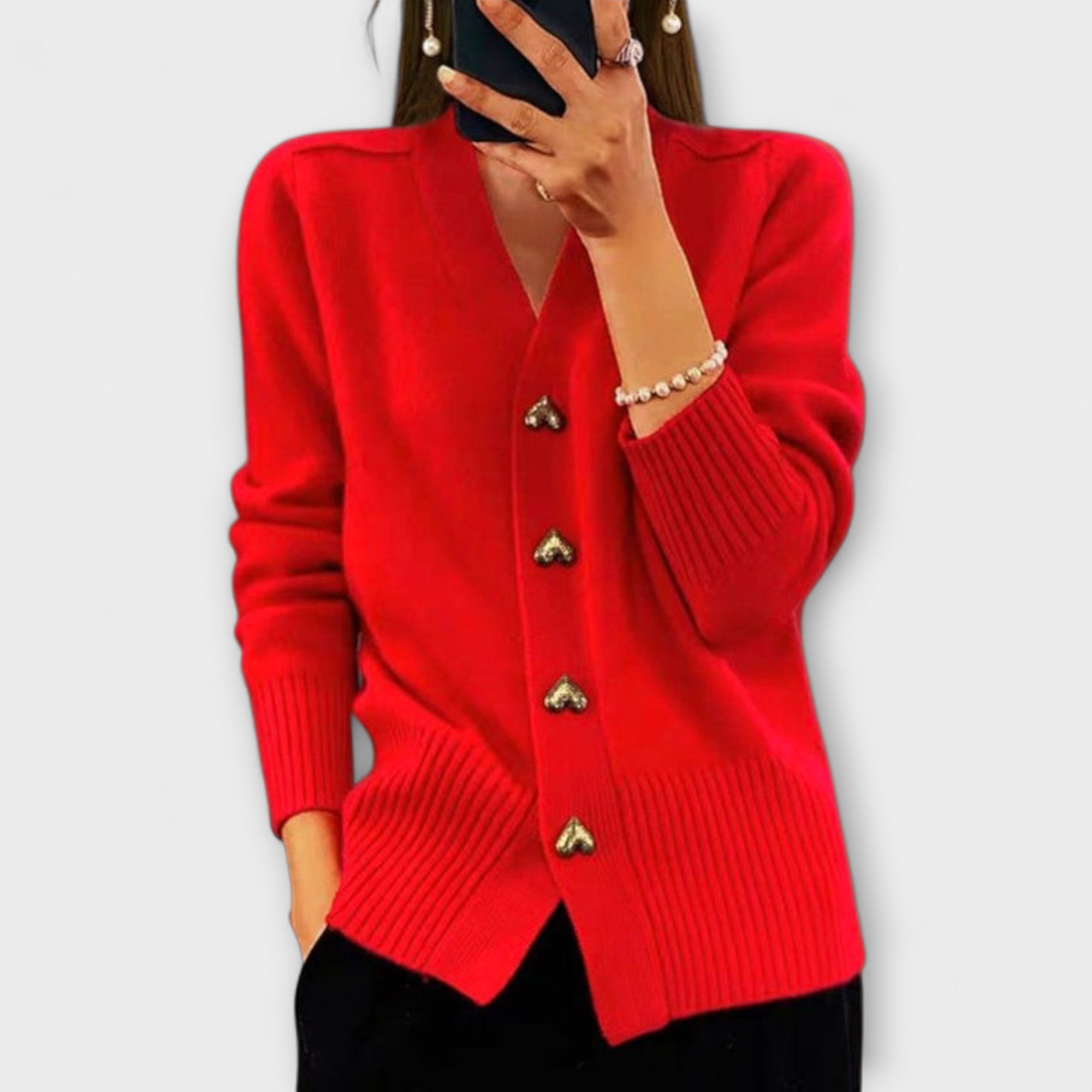 Marij – Dámský svetr s V-výstřihem ve vintage stylu