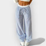 Pruhované široké kalhoty