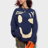 Ručně vyráběný abstraktní umělecký pletený svetr