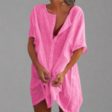 Organické letní šaty vyrobené z bavlny a lnu pro pohodové letní chvíle