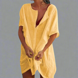 Organické letní šaty vyrobené z bavlny a lnu pro pohodové letní chvíle