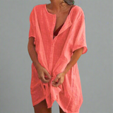 Organické letní šaty vyrobené z bavlny a lnu pro pohodové letní chvíle