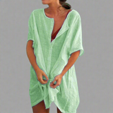 Organické letní šaty vyrobené z bavlny a lnu pro pohodové letní chvíle