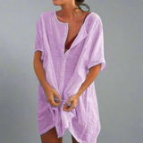 Organické letní šaty vyrobené z bavlny a lnu pro pohodové letní chvíle