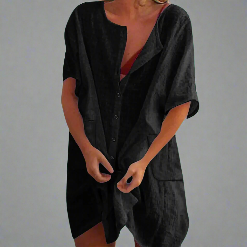 Organické letní šaty vyrobené z bavlny a lnu pro pohodové letní chvíle