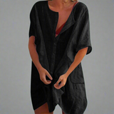 Organické letní šaty vyrobené z bavlny a lnu pro pohodové letní chvíle