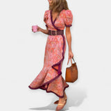 Romantické šaty s páskem a saténovými volány