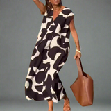 V Šaty s Tiskem Tkaniny