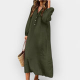 Elegantní lněné šaty se stylovou linií