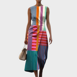 Šaty bez rukávů s potiskem