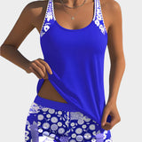 Pohodlné dvoudílné plavky s květinovým vzorem