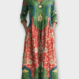 Vintage květinové maxi šaty