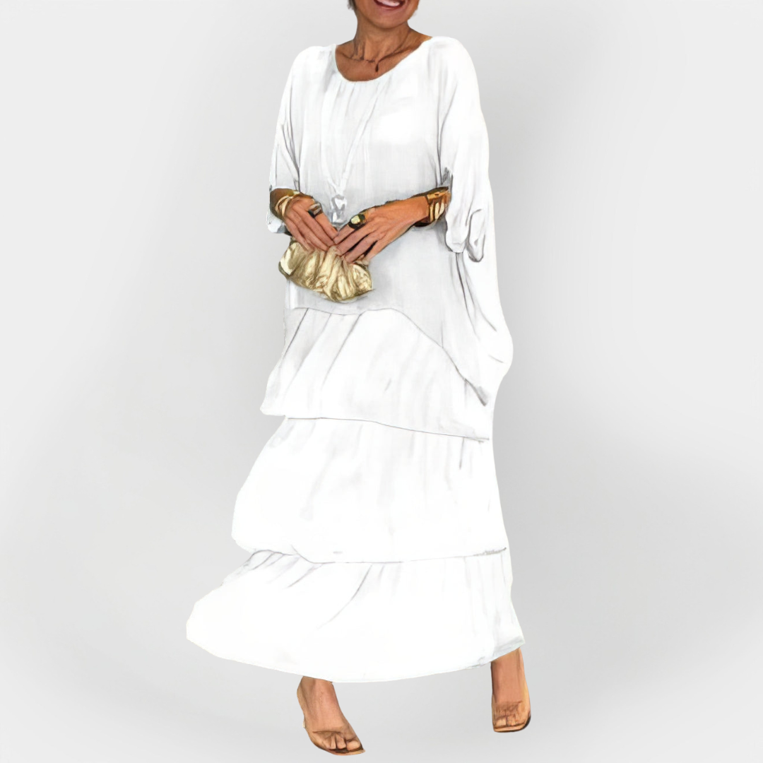 Sukně s plisováním a dvojitým efektem