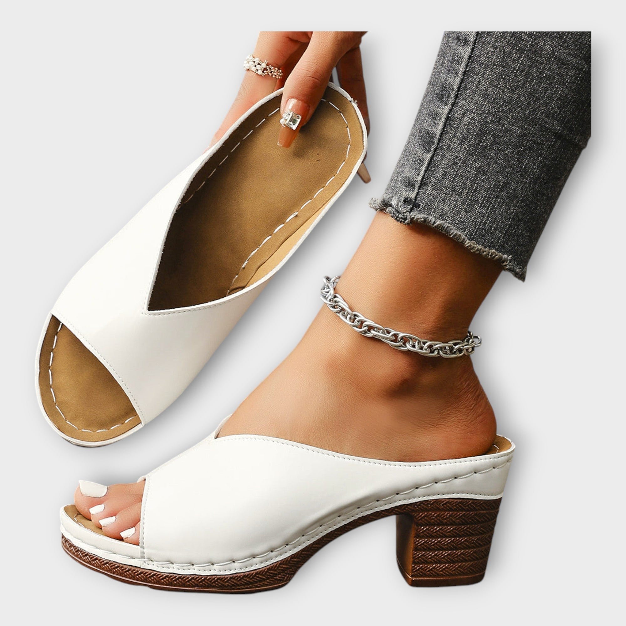 Podpatky s Tlustým Podpatkem a Otevřenou Zadní Částí