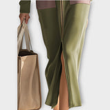 Maxi šaty na zip s kontrastními kapsami