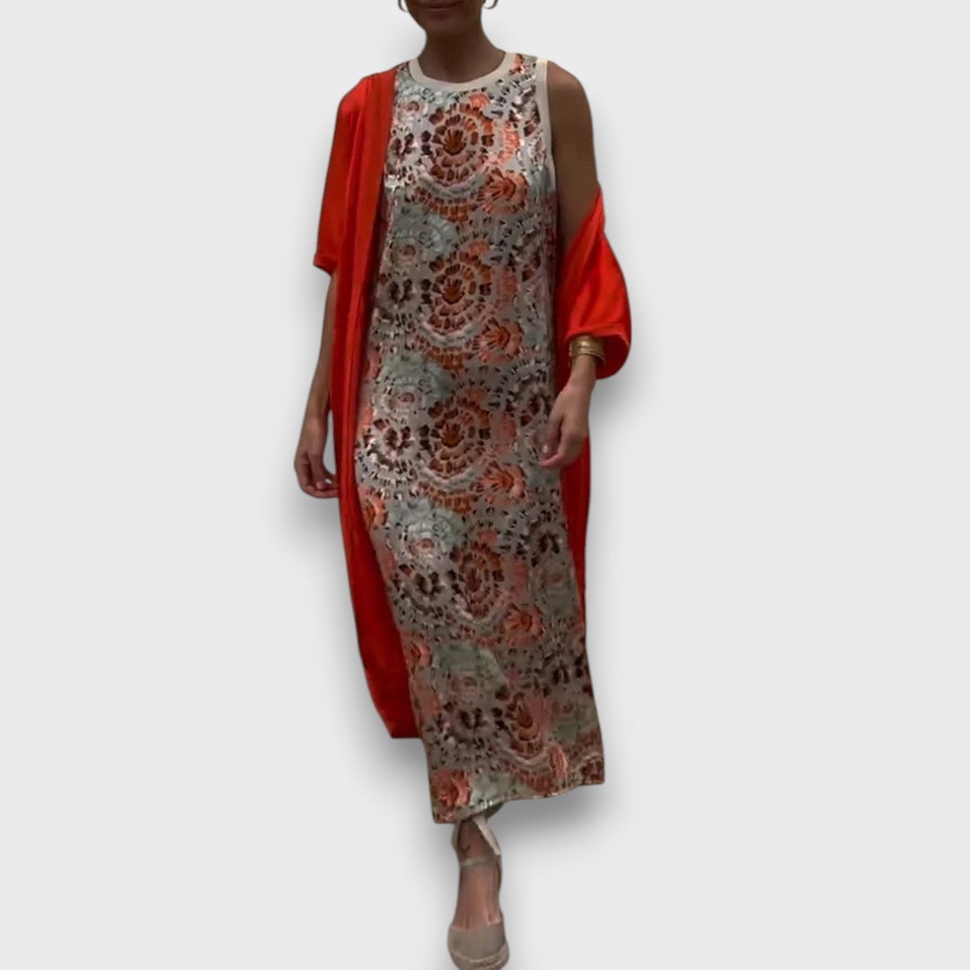 Maxi šaty s cardiganem