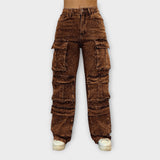 Džíny Cargo s Rhinestone