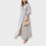 Elegantní Maxi Košilové Šaty s Páskem