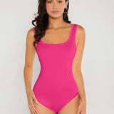 Bodysuit bez rukávů se čtvercovým výstřihem