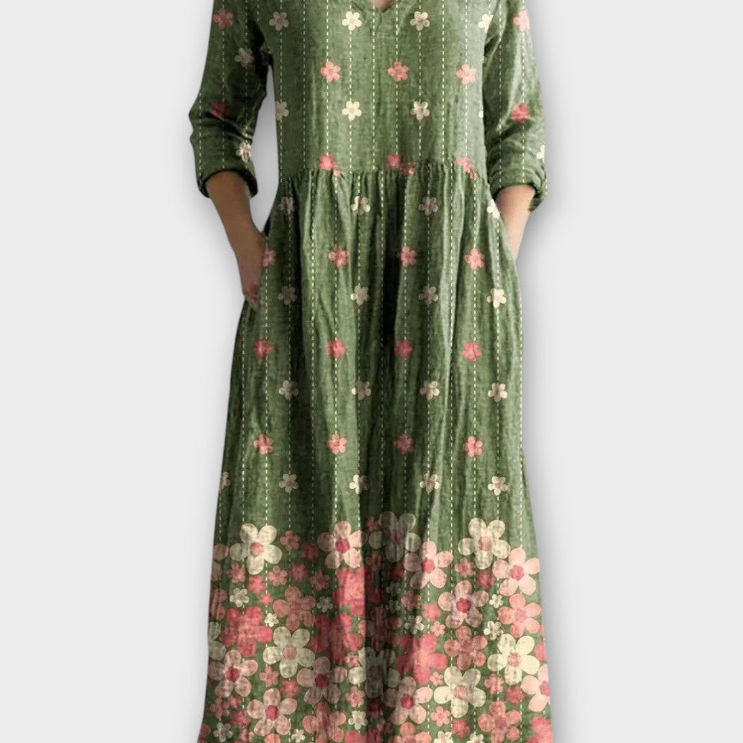 Vintage květinové maxi šaty
