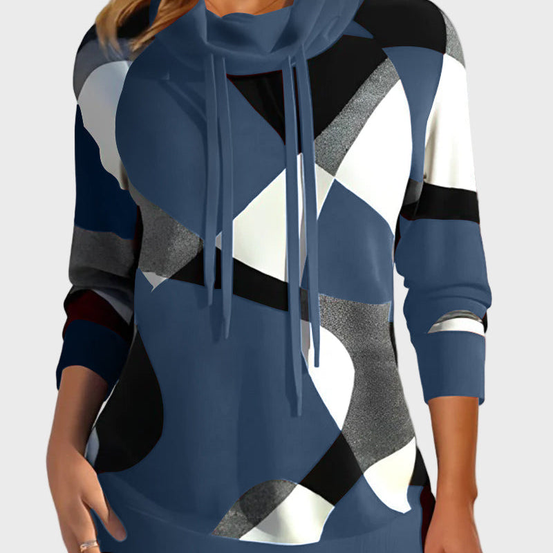 Pletená mikina s uměleckým designem