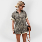 Dámský overal s leopardím potiskem