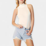 Bodysuit bez rukávů s vysokým límcem