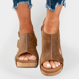 Semišové platformové sandály