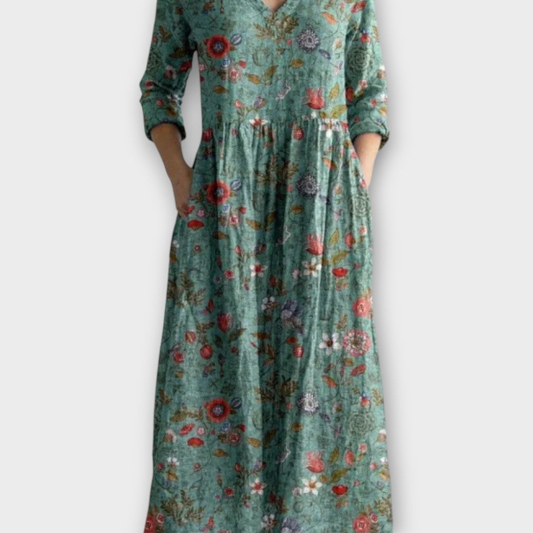 Vintage květinové maxi šaty
