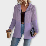 Texturovaný zip-up kardigan s kapucí