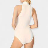 Bodysuit bez rukávů s vysokým límcem