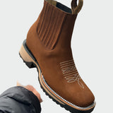 Kožené cowboyské kotníkové boty