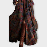 Retro Kárované Maxi Šaty