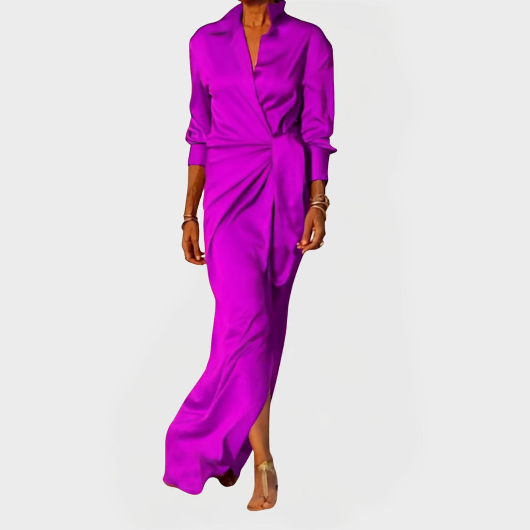 Dlouhé šaty na formální příležitosti s mašlí