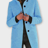 Nadčasový kabát s knoflíky a střední délkou