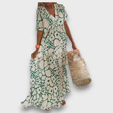 Dlouhé šaty s květinovým vzorem a knoflíky