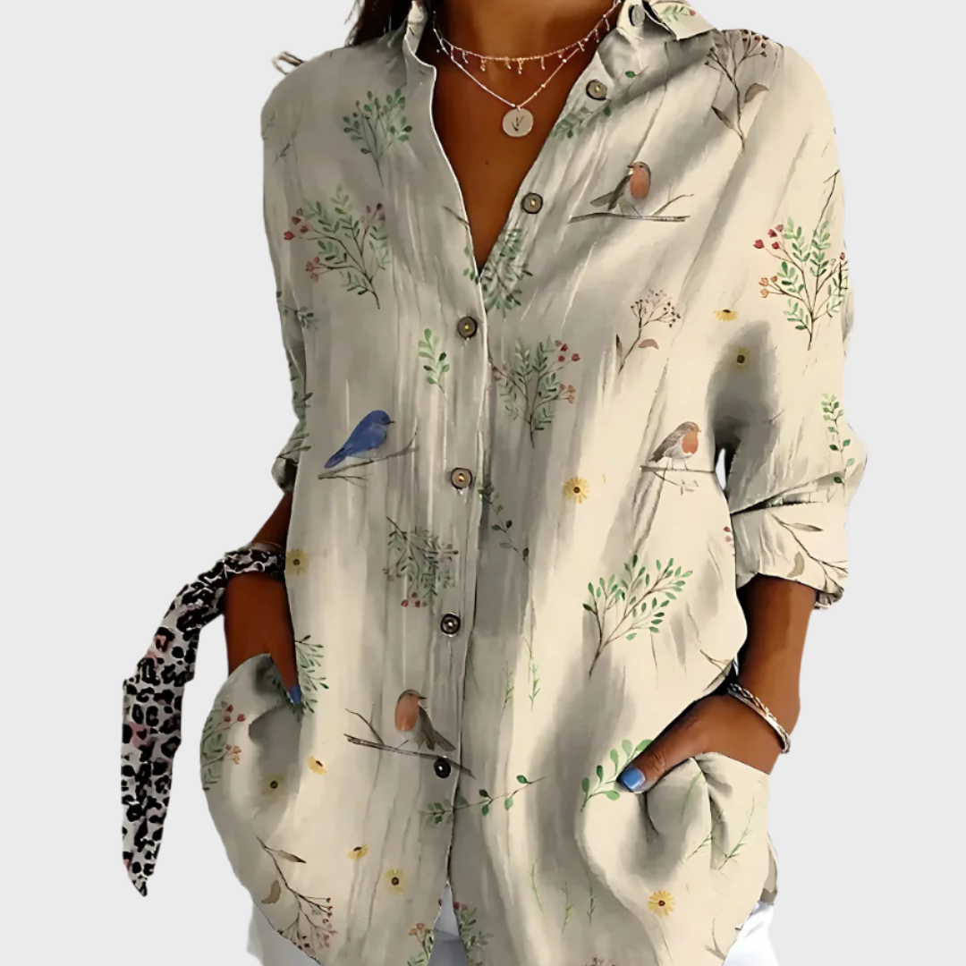 Bavlněná blůza s květinovým vzorem