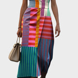 Šaty bez rukávů s potiskem