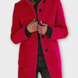 Nadčasový kabát s knoflíky a střední délkou