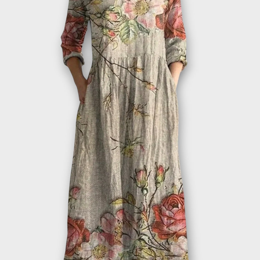 Vintage květinové maxi šaty