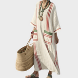 Kaftan s pruhy a oversized kapsami