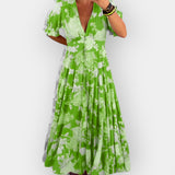 Světle květinové šaty s kapsami