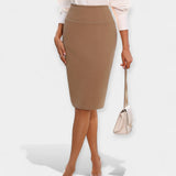 Sukně midi s vysokým pasem