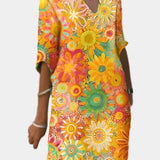 Barevné šaty s květinovým vzorem