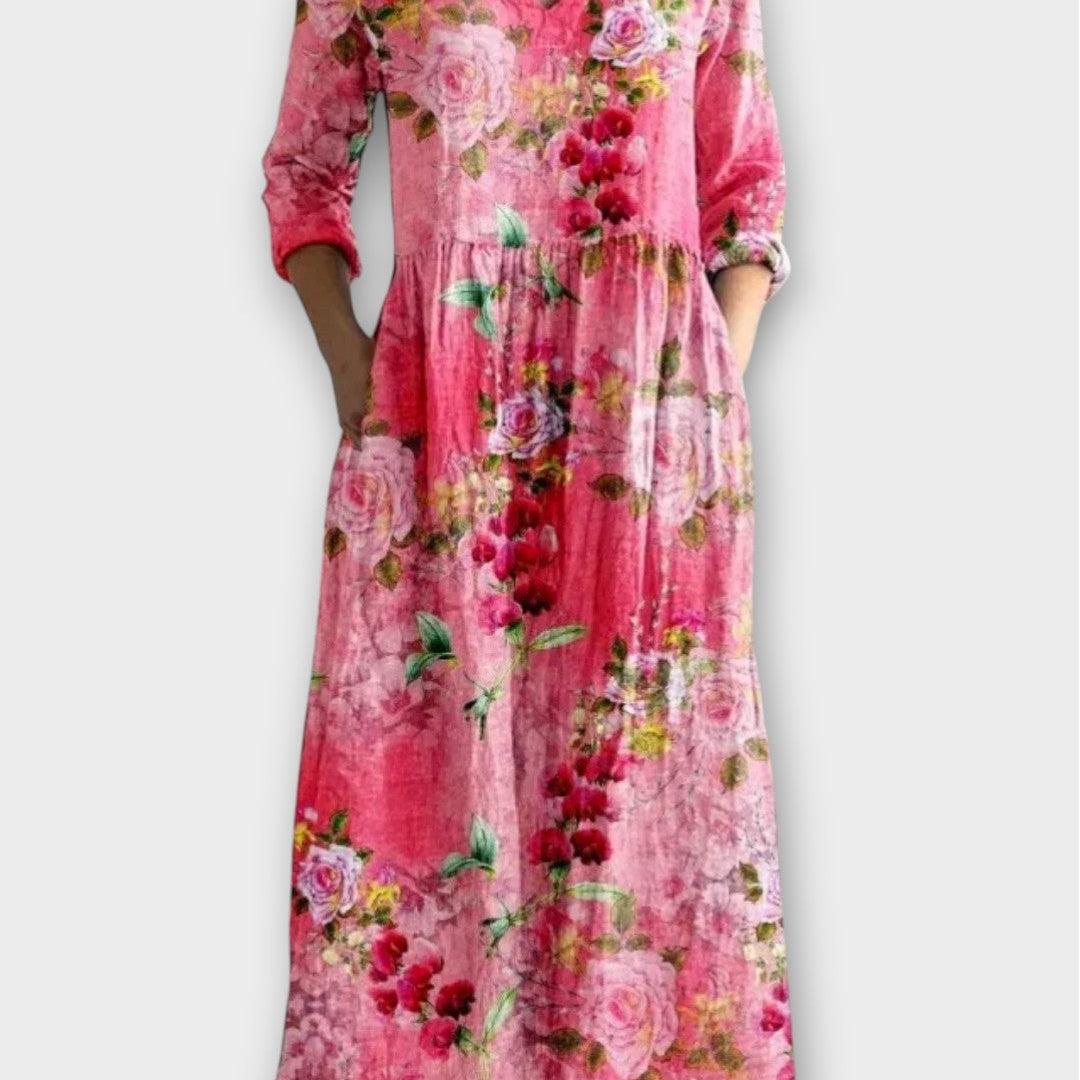 Vintage květinové maxi šaty